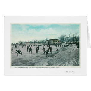 Washington Lake Park Ice Skating Scene Cards