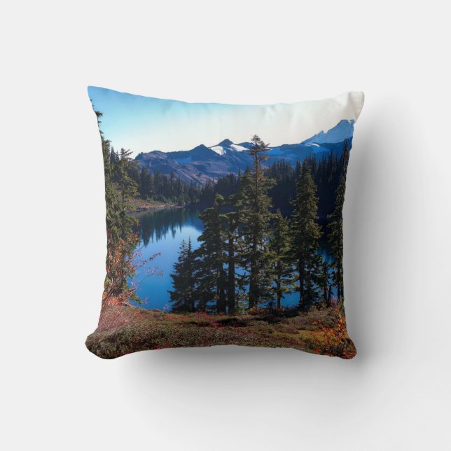 Washington landscape, beautiful nature throw pillow (Front)