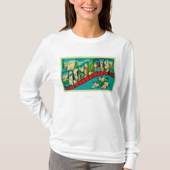 Washington - Large Letter Scenes T-Shirt (Front)