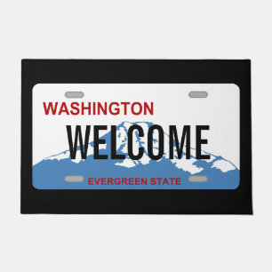 Washington license plate custom doormat