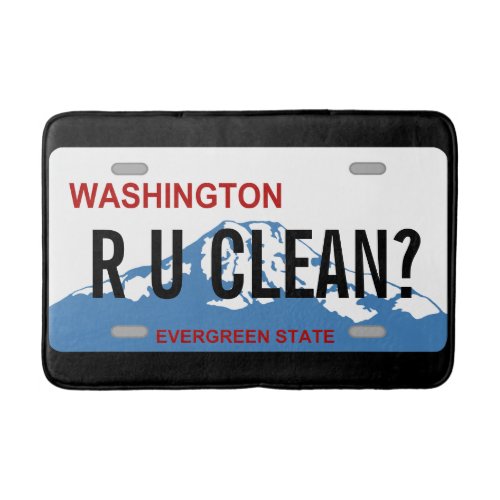 Washington license plate customizable bath rug