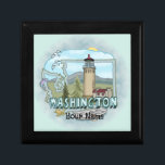 Washington Lighthouse Gift Box<br><div class="desc">Washington Lighthouse gift box by ArtMuvz Illustration. Matching Lighthouse apparel, Light house t-shirts, Lighthouses gifts. Lighthouse t-shirt, nautical and birthday gifts, lighthouse collector apparel. Lighthouse gifts are a great way to show someone you care, especially if they love the ocean, the coast, or lighthouses themselves. Lighthouses are iconic symbols of...</div>