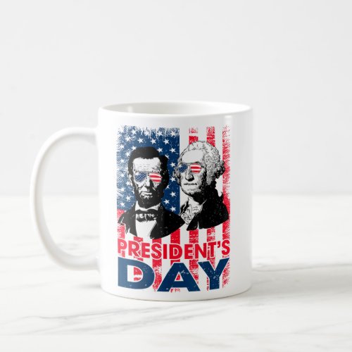 Washington Lincoln USA Flag Presidents Day  Coffee Mug