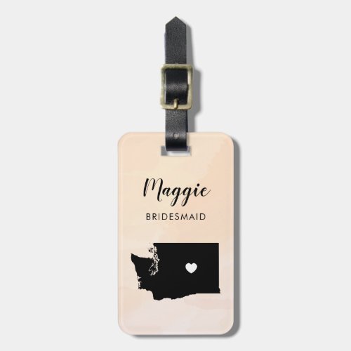 Washington Map Luggage Tag Wedding Party Welcome Luggage Tag