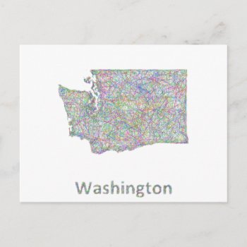 Washington Map Postcard by ZYDDesign at Zazzle