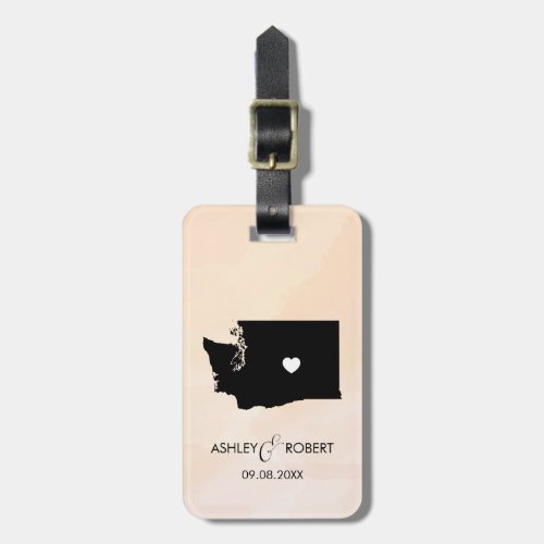 Washington Map Wedding Luggage Tag Custom Gift Luggage Tag