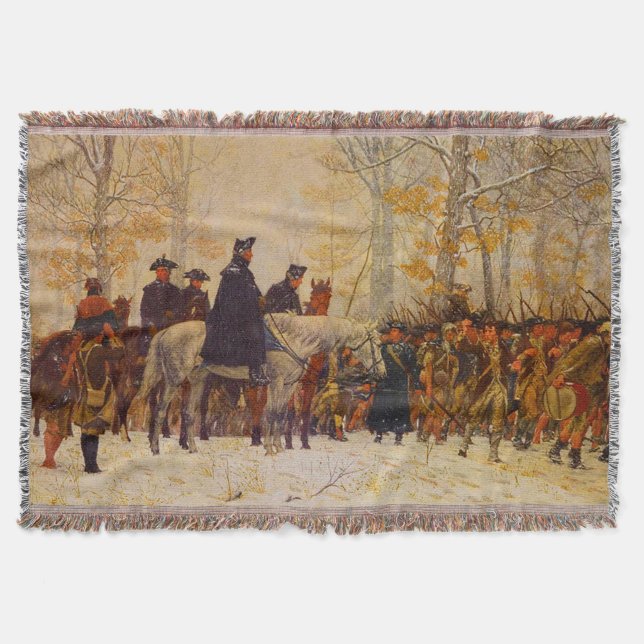 Washington March Valley Forge William Trego 1883 Throw Blanket (Front)