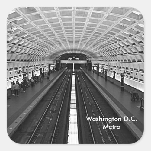 Washington Metro Station Looking at the Rails Square Sticker