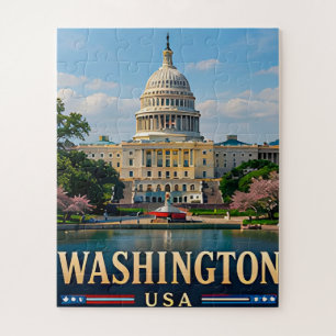 Washington Monument and American Icons Jigsaw Puzzle