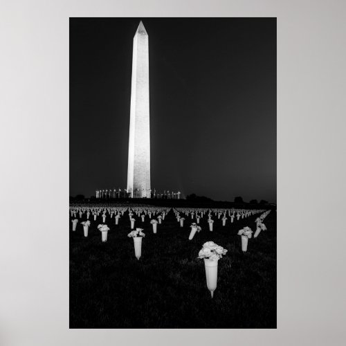 Washington Monument and COVID Memorial Poster