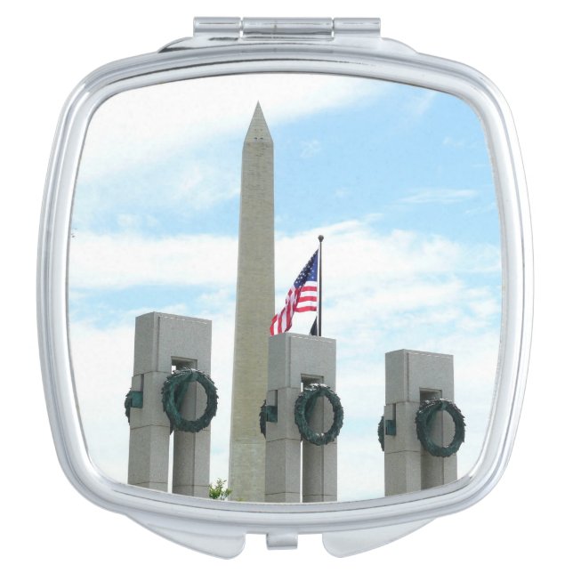 Washington Monument and WWII Memorial Compact Mirror (Front)