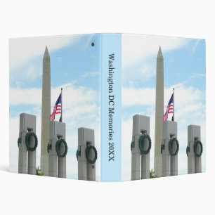 Washington Monument and WWII Memorial in DC 3 Ring Binder