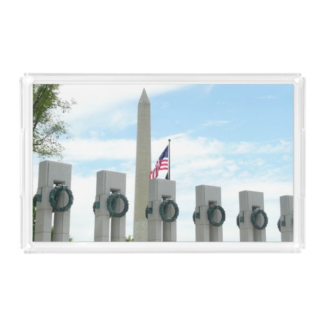 Washington Monument and WWII Memorial in DC Acrylic Tray (Front)