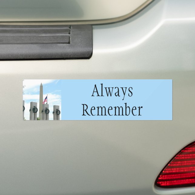 Washington Monument and WWII Memorial in DC Bumper Sticker (On Car)
