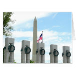 Washington Monument and WWII Memorial in DC Card