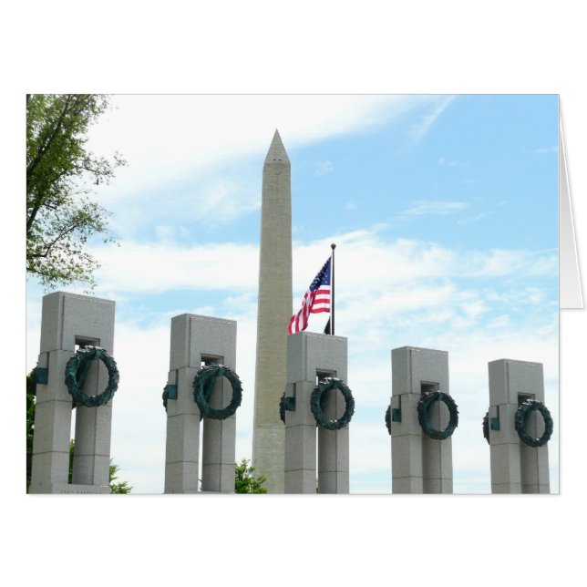 Washington Monument and WWII Memorial in DC Card (Front Horizontal)