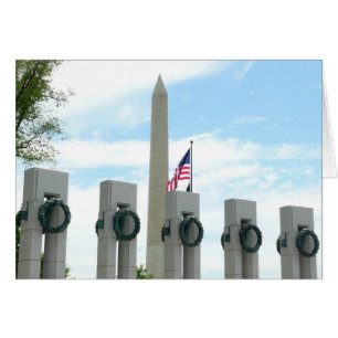 Washington Monument and WWII Memorial in DC Cards
