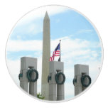 Washington Monument and WWII Memorial in DC Ceramic Knob