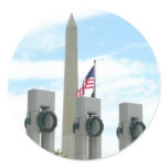 Washington Monument and WWII Memorial in DC Classic Round Sticker