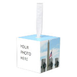 Washington Monument and WWII Memorial in DC Cube Ornament