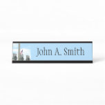 Washington Monument and WWII Memorial in DC Desk Name Plate