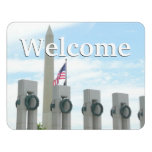 Washington Monument and WWII Memorial in DC Door Sign
