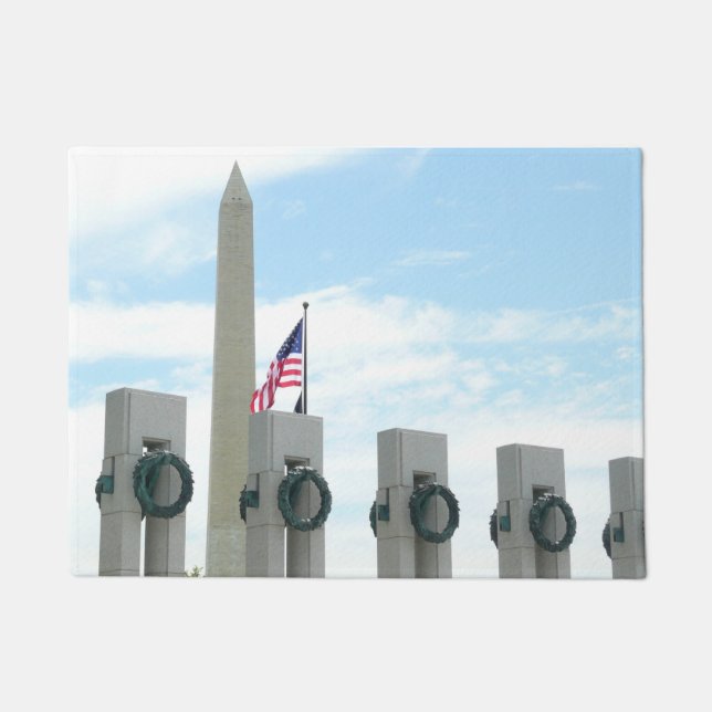 Washington Monument and WWII Memorial in DC Doormat (Front)
