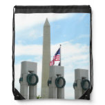 Washington Monument and WWII Memorial in DC Drawstring Bag