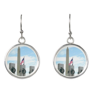 Washington Monument and WWII Memorial in DC Earrings