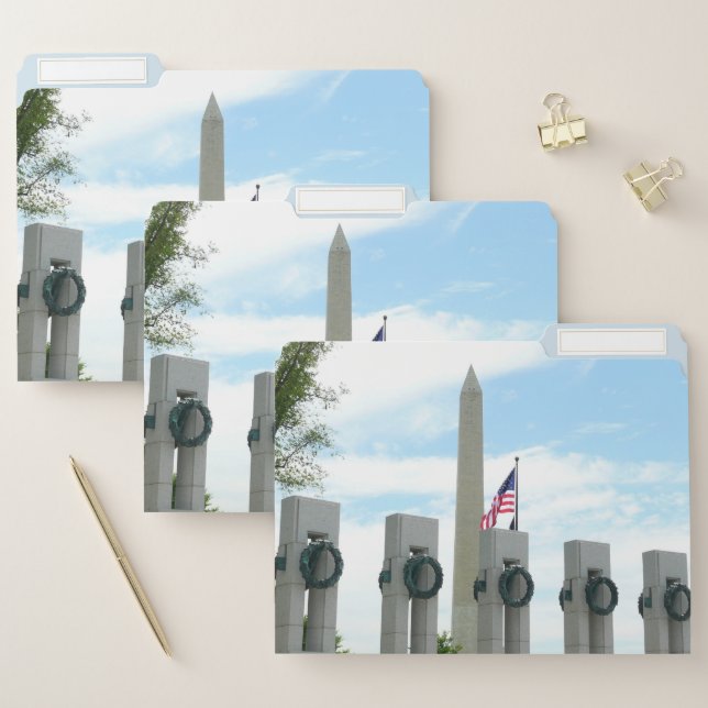 Washington Monument and WWII Memorial in DC File Folder (Set)