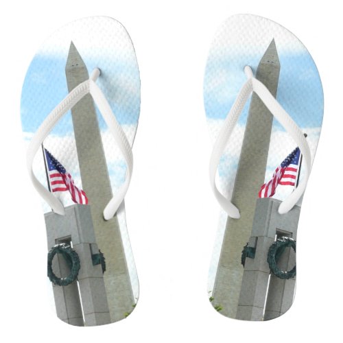 Washington Monument and WWII Memorial in DC Flip Flops