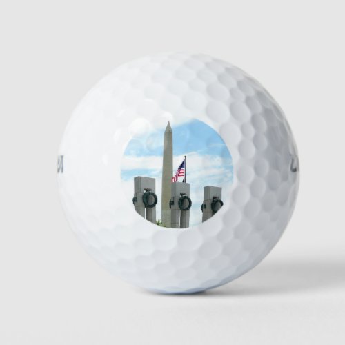 Washington Monument and WWII Memorial in DC Golf Balls