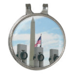 Washington Monument and WWII Memorial in DC Golf Hat Clip