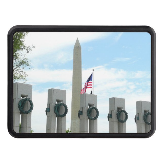 Washington Monument and WWII Memorial in DC Hitch Cover (Front)