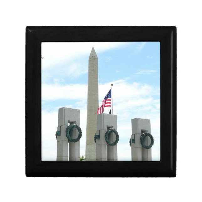 Washington Monument and WWII Memorial in DC Jewelry Box (Front)