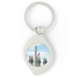 Washington Monument and WWII Memorial in DC Keychain