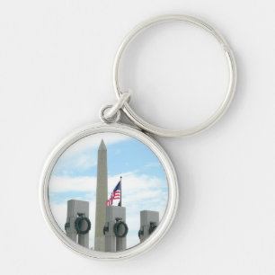 Washington Monument and WWII Memorial in DC Keychain