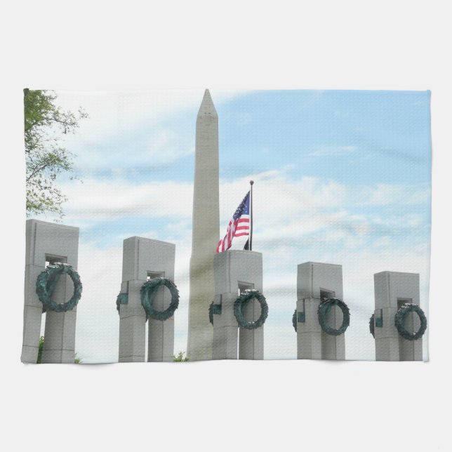 Washington Monument and WWII Memorial in DC Kitchen Towel (Horizontal)