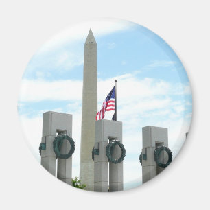 Washington Monument and WWII Memorial in DC Magnet
