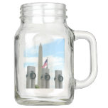 Washington Monument and WWII Memorial in DC Mason Jar