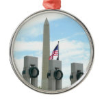 Washington Monument and WWII Memorial in DC Metal Ornament