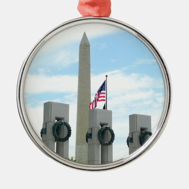 Washington Monument and WWII Memorial in DC Metal Ornament (Front)