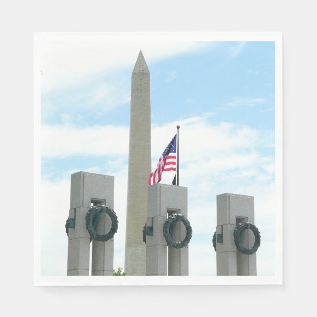 Washington Monument and WWII Memorial in DC Paper Napkins (Front)