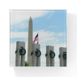 Washington Monument and WWII Memorial in DC Paperweight