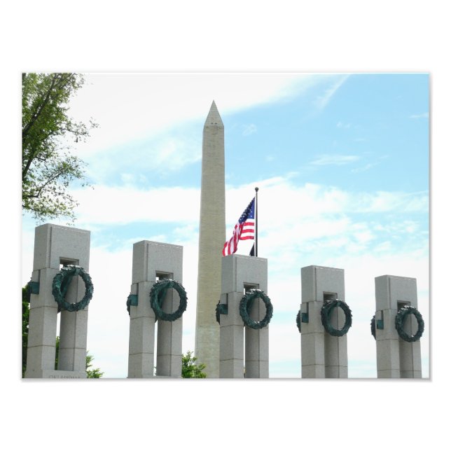 Washington Monument and WWII Memorial in DC Photo Print (Front)
