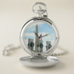 Washington Monument and WWII Memorial in DC Pocket Watch