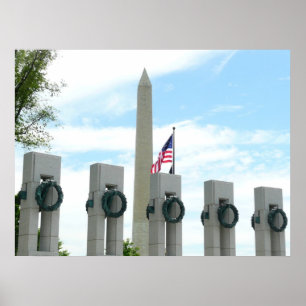 Washington Monument and WWII Memorial in DC Poster