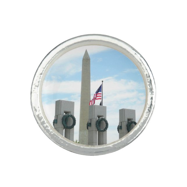 Washington Monument and WWII Memorial in DC Ring (Front)