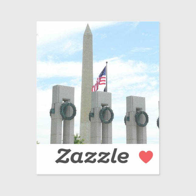 Washington Monument and WWII Memorial in DC Sticker (Sheet)