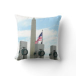 Washington Monument and WWII Memorial in DC Throw Pillow